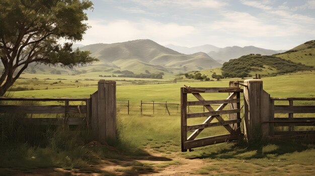 Foto puerta de la granja rural