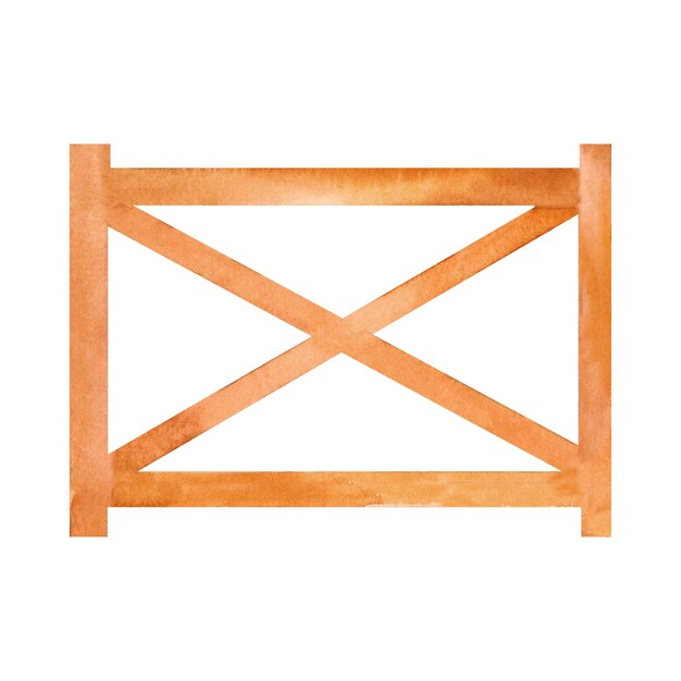 Una puerta de madera estilizada pintada con una cálida paleta de acuarelas que evoca el encanto rústico para obras de arte de temática rural, entradas de granjas o diseño agrícola, ideal para paisajes rústicos de campo.