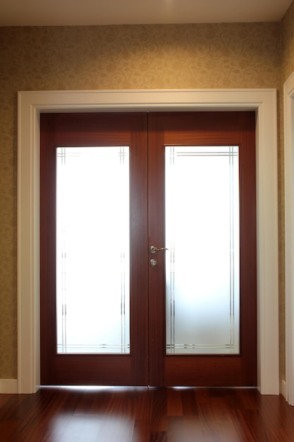 puerta de madera en la habitación