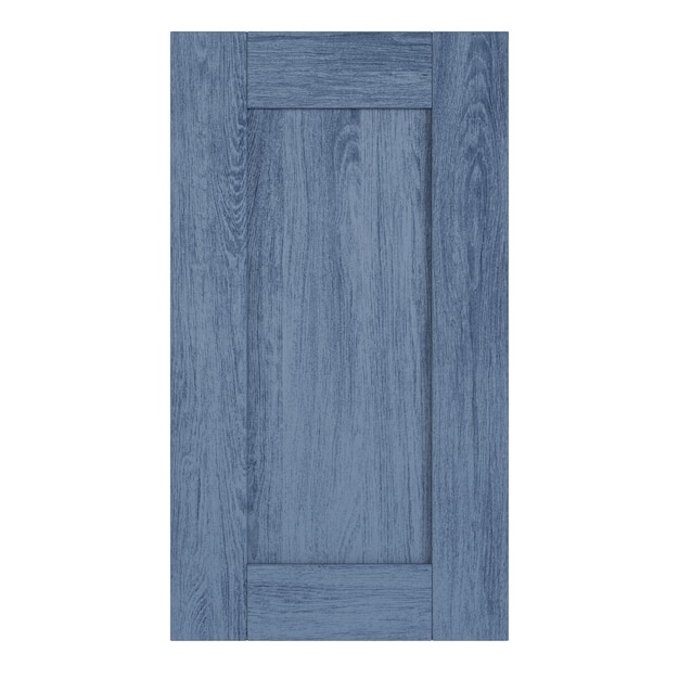 Puerta de muebles de madera aislada sobre fondo blanco. Representación 3D.