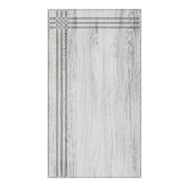 Puerta de muebles de madera aislada sobre fondo blanco. Representación 3D.