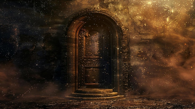 una puerta en la noche