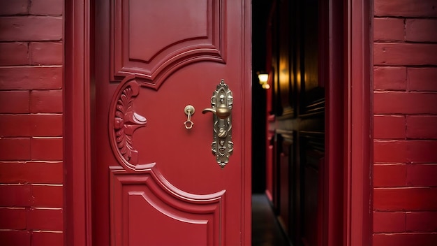 La puerta en la pared roja