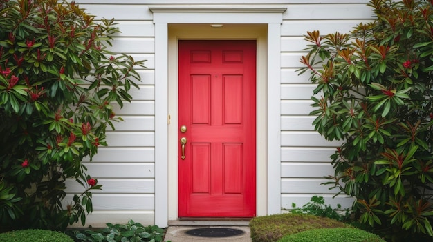 Foto una puerta principal recién pintada en un color audaz y vibrante instantáneamente elevando el atractivo de la acera de la