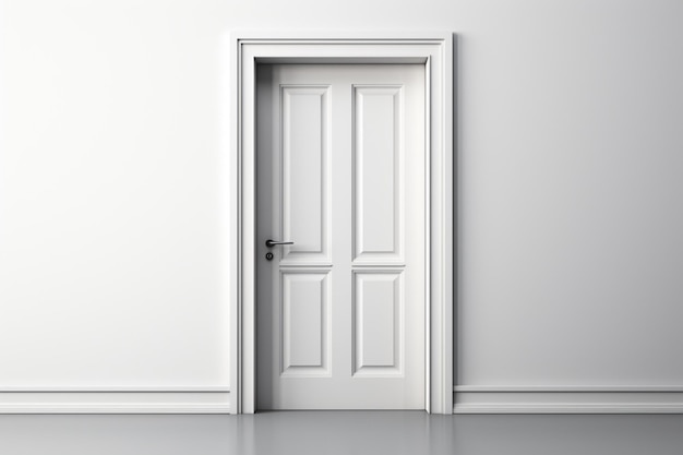 Puerta recubierta de PVC sobre un fondo blanco