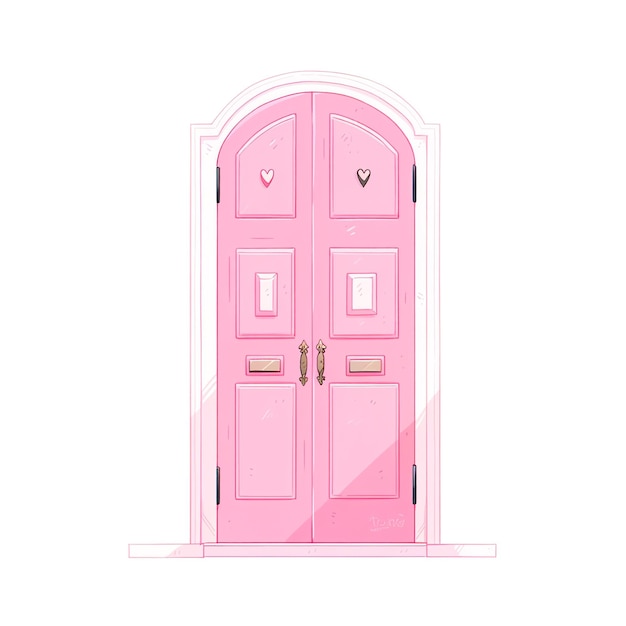 una puerta rosa con un corazón en ella