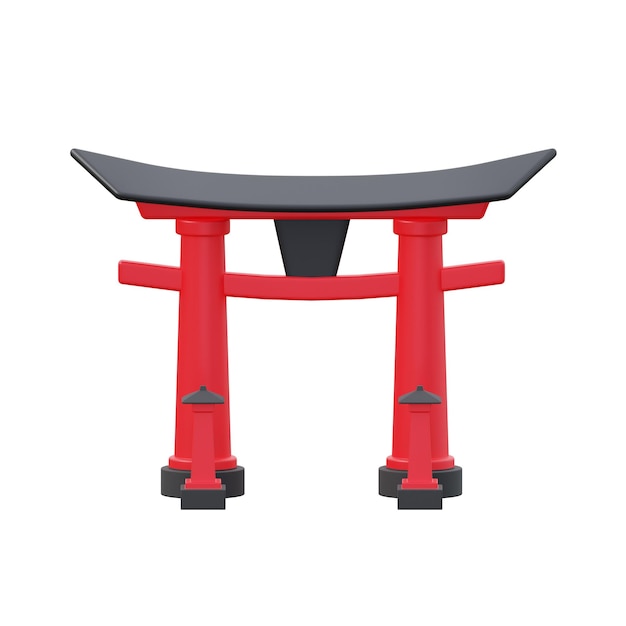 Puerta Torii japonesa en 3D Entrada tradicional