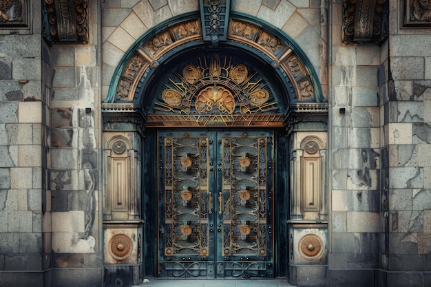 Puerta vintage Art Deco Entra puerta de ascensor de lujo puerta adornada puerta arquitectura Art Nouveau espacio de copia