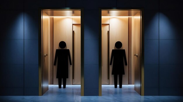 Foto las puertas de los baños para hombres y mujeres las puertas del baño 3d