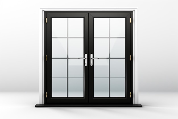 Puertas giratorias de Upvc sobre fondo blanco
