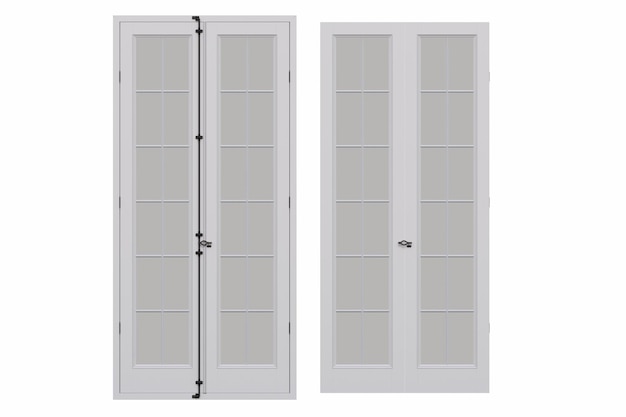 puertas interiores aisladas sobre fondo blanco muebles interiores ilustración 3D cg render