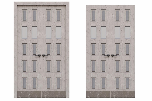 Foto puertas interiores aisladas sobre fondo blanco muebles interiores ilustración 3d cg render
