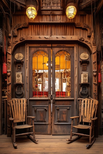 Puertas de salón de estilo occidental antiguo