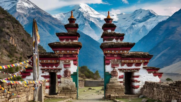 Foto las puertas del valle de ki gompa spiti en himachal pradesh