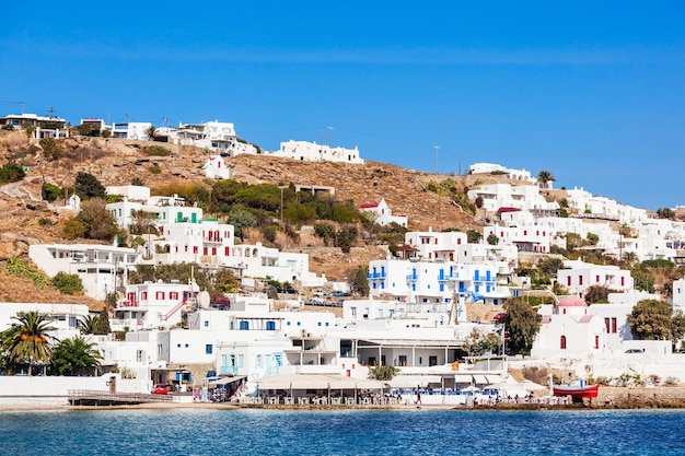 Puerto Viejo en el puerto de la ciudad de Mykonos en la isla de Mykonos, Cícladas en Grecia