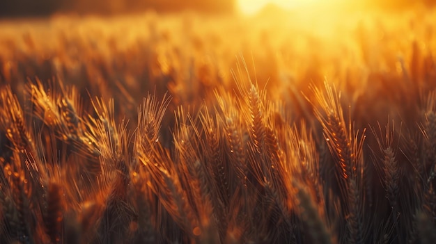 puesta de sol en el campo de trigo IA generativa