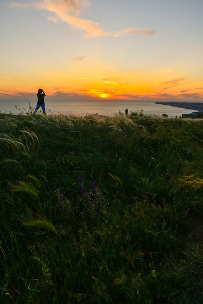 Puesta de sol en Cape Fiolent. Crimea