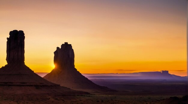 Foto una puesta de sol con un castillo en el fondo