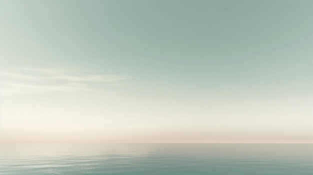 Puesta de sol de cielo azul claro con horizonte en el fondo del mar en calma Pintoresco