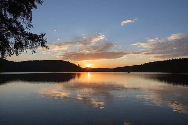 Foto la puesta de sol en el lago tipsoo