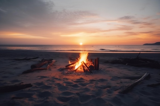 puesta de sol en el mar