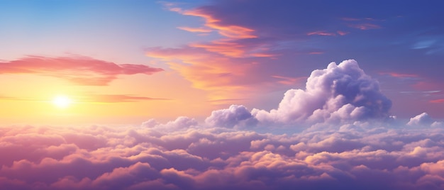 puesta de sol en las nubes fondo de puesta de sol azul naranja púrpura