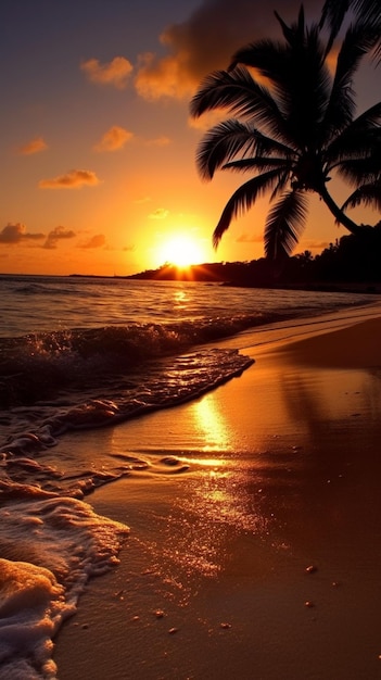 Puesta de sol en la playa fondos de pantalla e imágenes