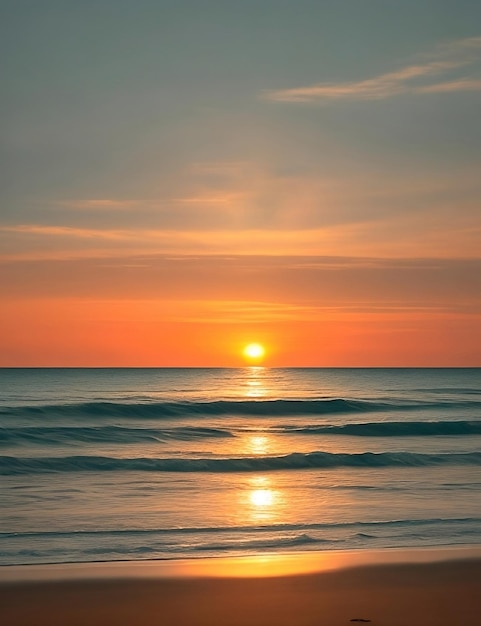 puesta de sol en la playa