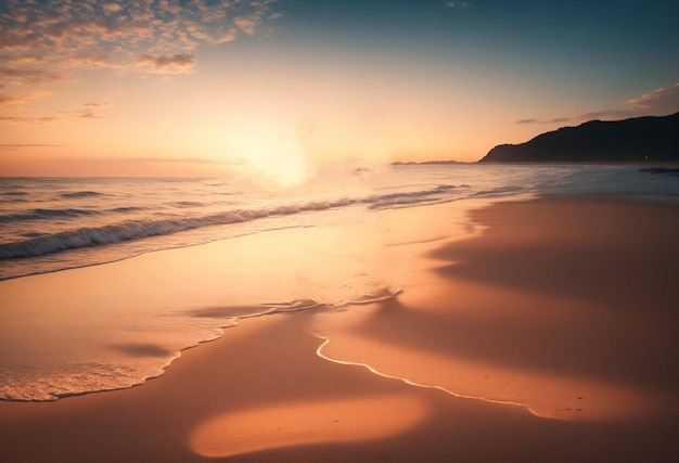 puesta de sol en la playa