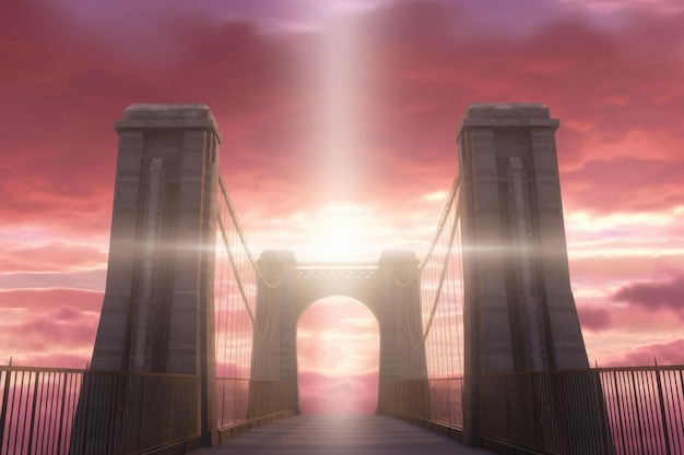 puesta de sol en el puente de brooklyn