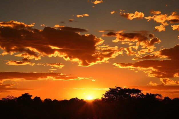 Una puesta de sol con una puesta de sol y el sol brillando sobre el agua