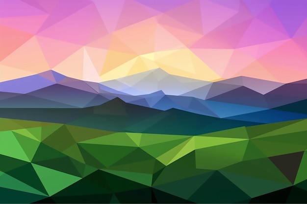La puesta de sol del río de la montaña Ilustración vectorial del paisaje