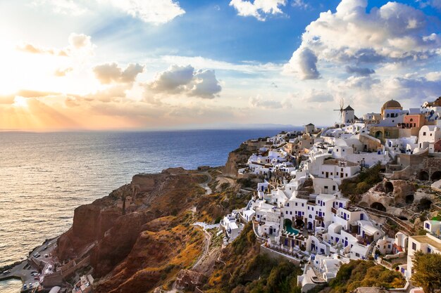 Puesta de sol de santorini