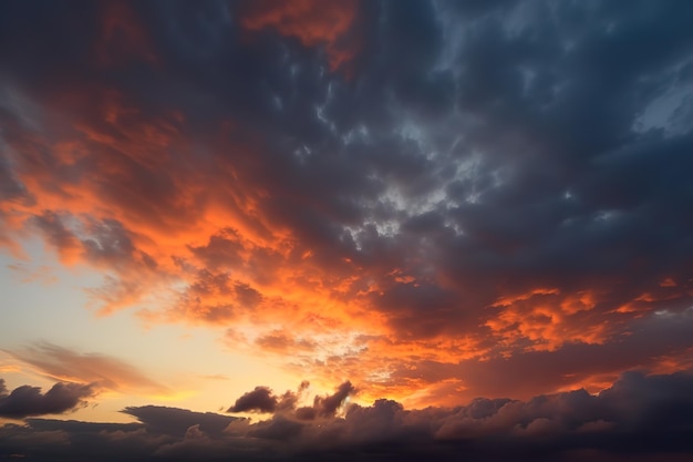 Una puesta de sol sobre el desierto con nubes en un cielo azul