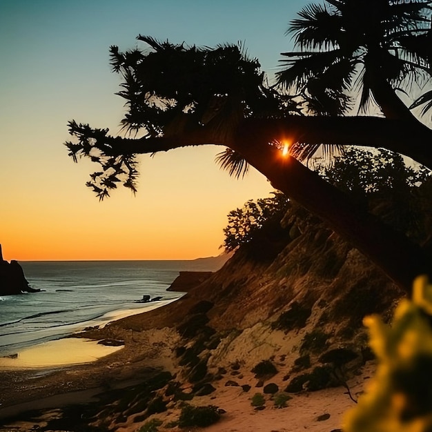 Puesta de sol sobre el mar Generativo Ai