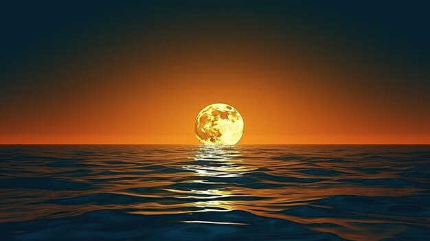 Foto puesta de sol sobre el mar ia generativa