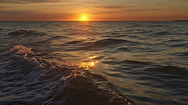 puesta de sol sobre el mar IA generativa