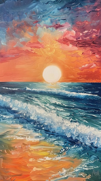 puesta de sol sobre el mar