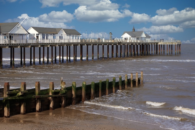 Puesta de sol en Southwold Pier Suffolk