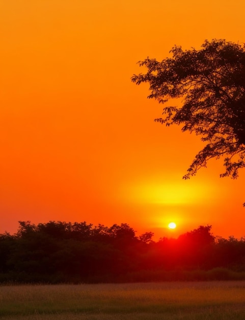 Una puesta de sol de verano con un cálido resplandor anaranjado y una brisa fresca