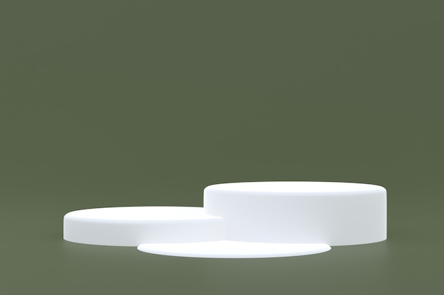 Puesto de productos, Podio mínimo sobre fondo gris para la presentación de productos cosméticos.