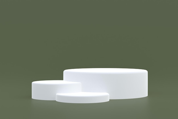Puesto de productos, Podio mínimo sobre fondo gris para la presentación de productos cosméticos.
