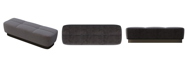 Foto puf suave aislado sobre fondo blanco, muebles de interior, ilustración 3d, cg render