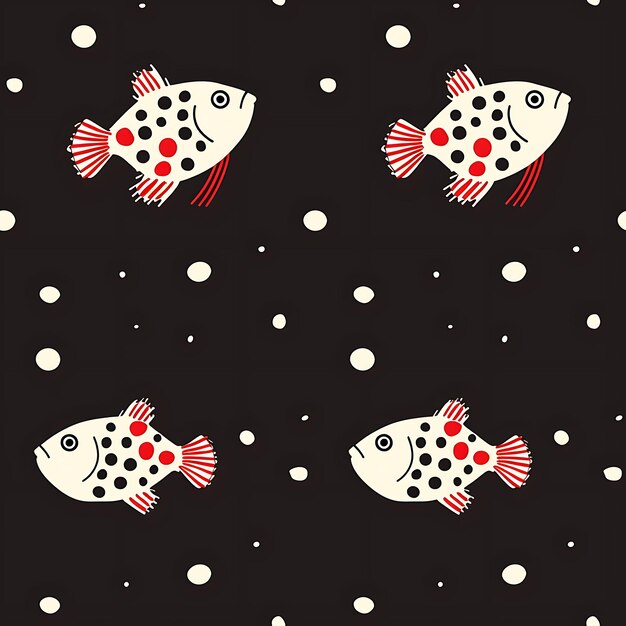 Foto pufferfish com silhueta arredondada cute minimal graphic desi sem costura tile pattern art collage tinta