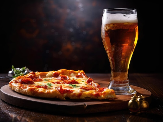 Puffy Pizza und ein Glas kaltes Bier