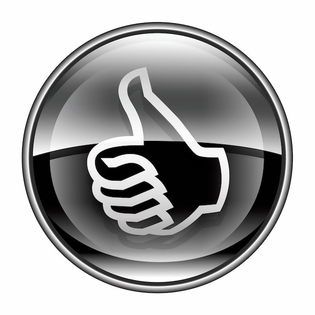pulgar hacia arriba icono aprobación negra gesto de la mano