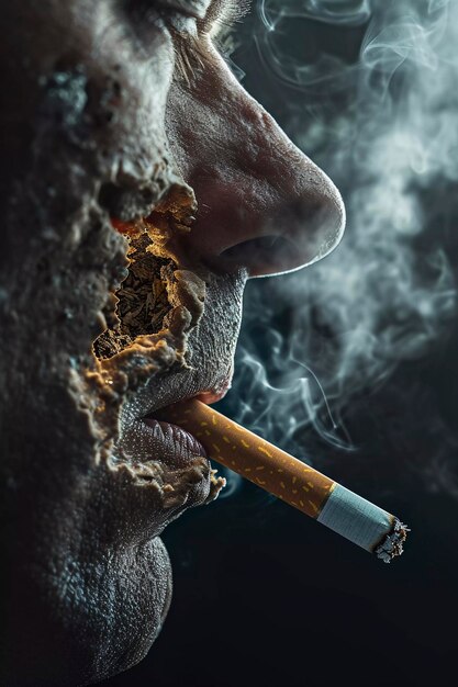 Foto pulmões de um fumante de cigarro ia generativa