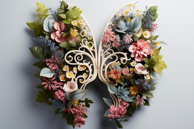 Pulmões florais representando a conexão entre a natureza e o ar puro Generative Ai