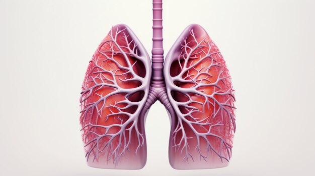 Foto pulmones aislados en fondo blanco