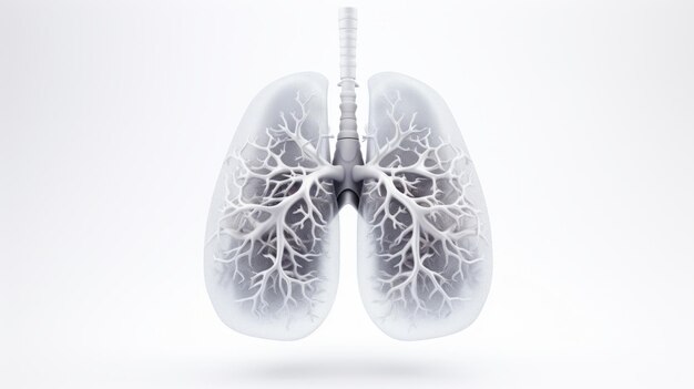 Foto pulmones aislados en fondo blanco